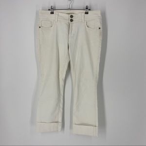Cabi | White Cropped Cuffed jeans size 10